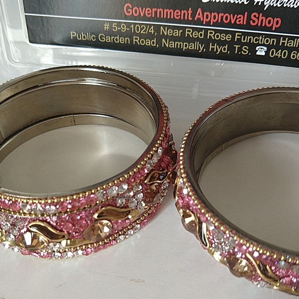 6pc set Hyderabad India Stone Bangles - Picture 4 of 8